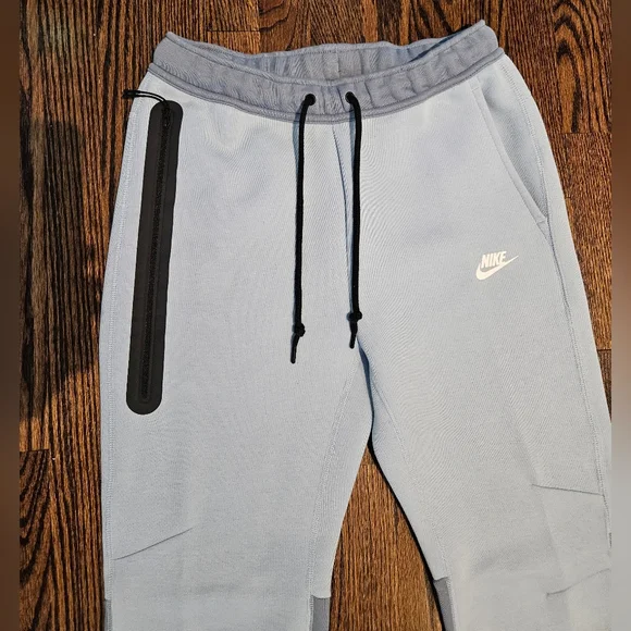 Nike Pale Blue Track Joggers with Black Accents - Picture 2 of 5